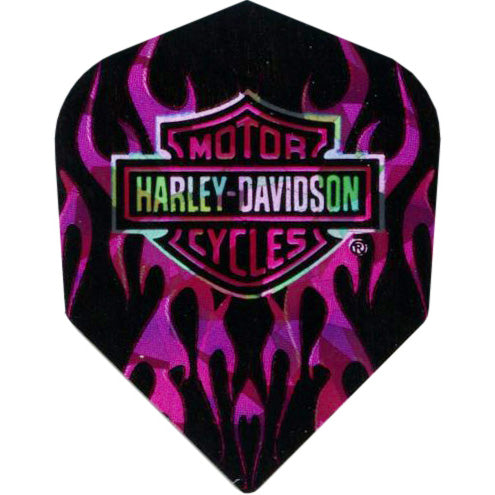 Harley-Davidson Dart Flights - Shape 2d Glitter Pink Flames