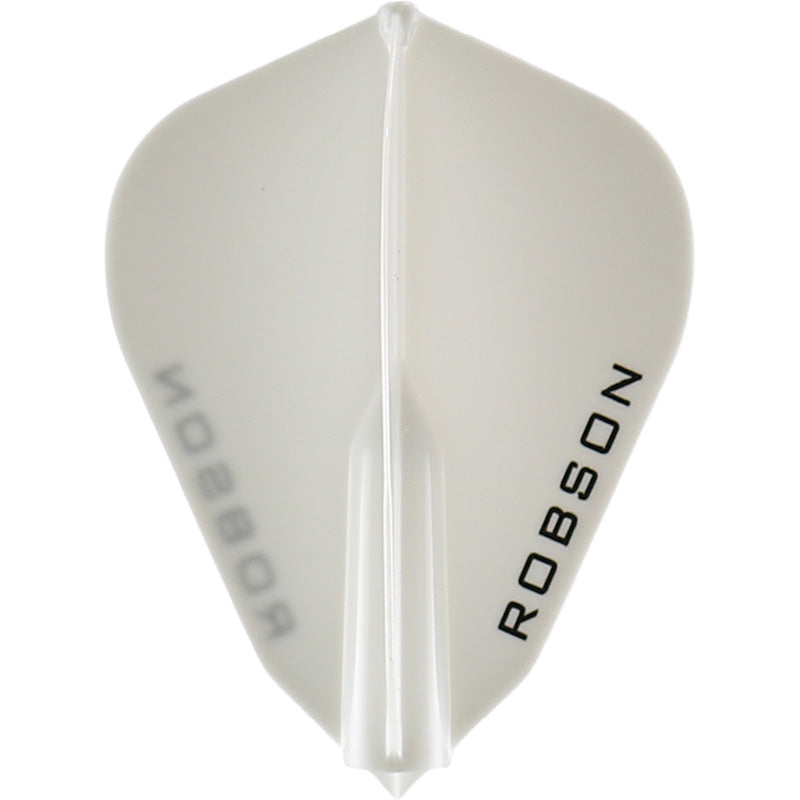 Robson Plus Dart Flights - Fantail Clear White