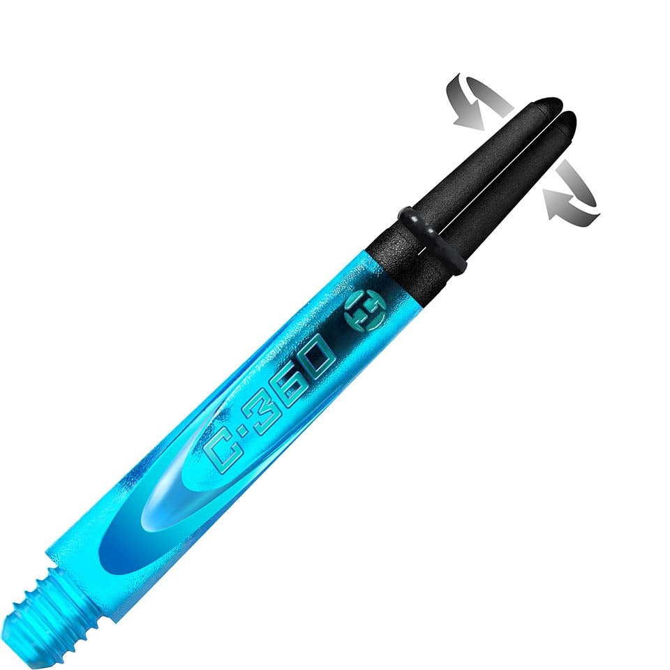 Harrows Carbon 360 Dart Shafts - Midi Aqua