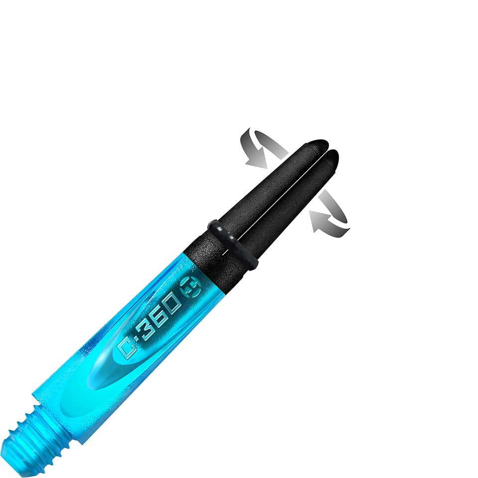 Harrows Carbon 360 Dart Shafts - Short Aqua