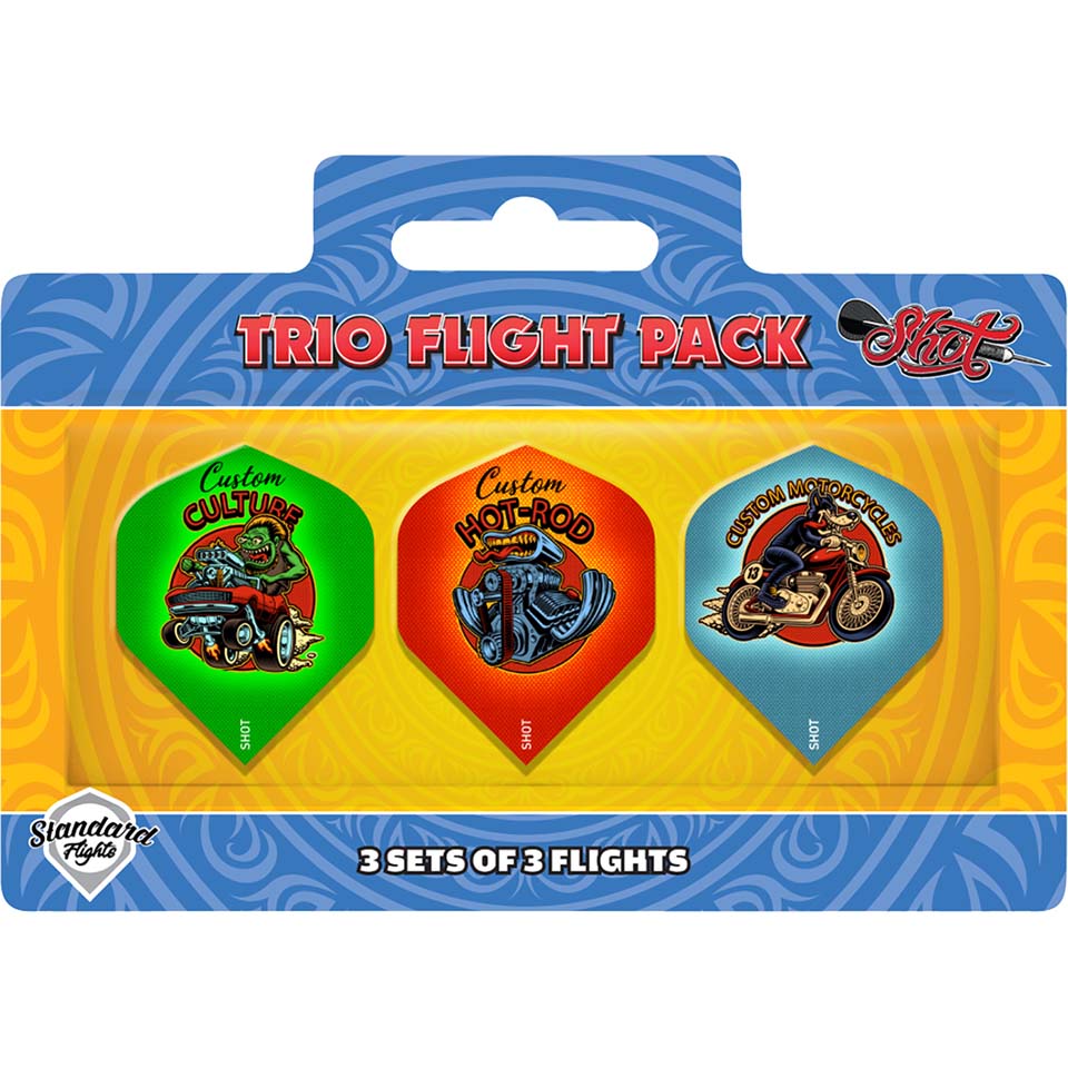 Shot Trio Dart Flight Pack - Standard (3 sets)