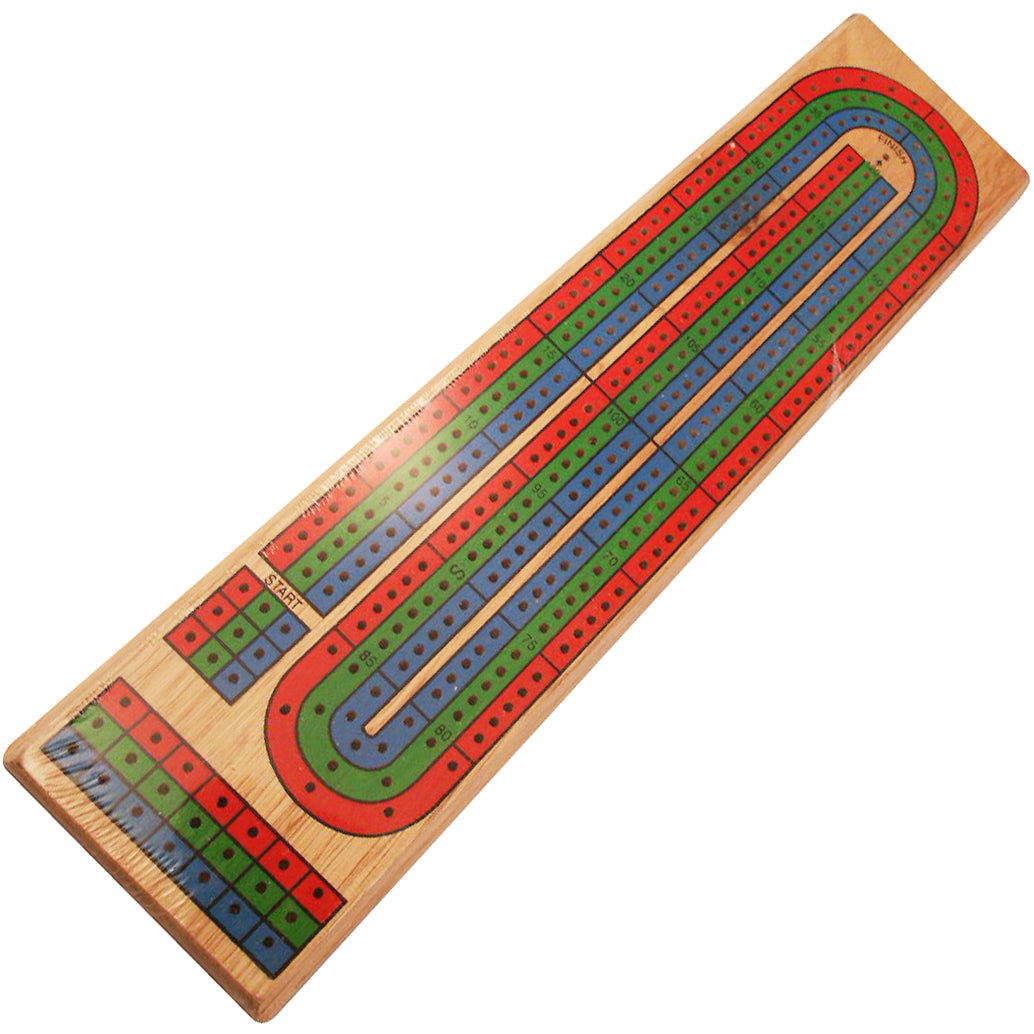 GLD 3 Track Cribbage Board With Cards