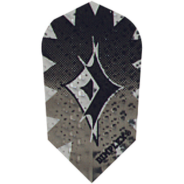 GLD Dimplex Dart Flights - Slim Gray & Silver Diamond