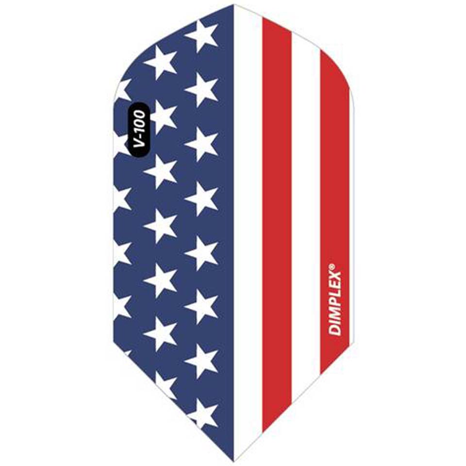 GLD Dimplex Dart Flights - Slim Vertical American Flag