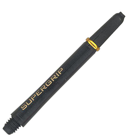 Harrows Supergrip Polycarbonate Dart Shafts With Rings - Medium Black with Gold