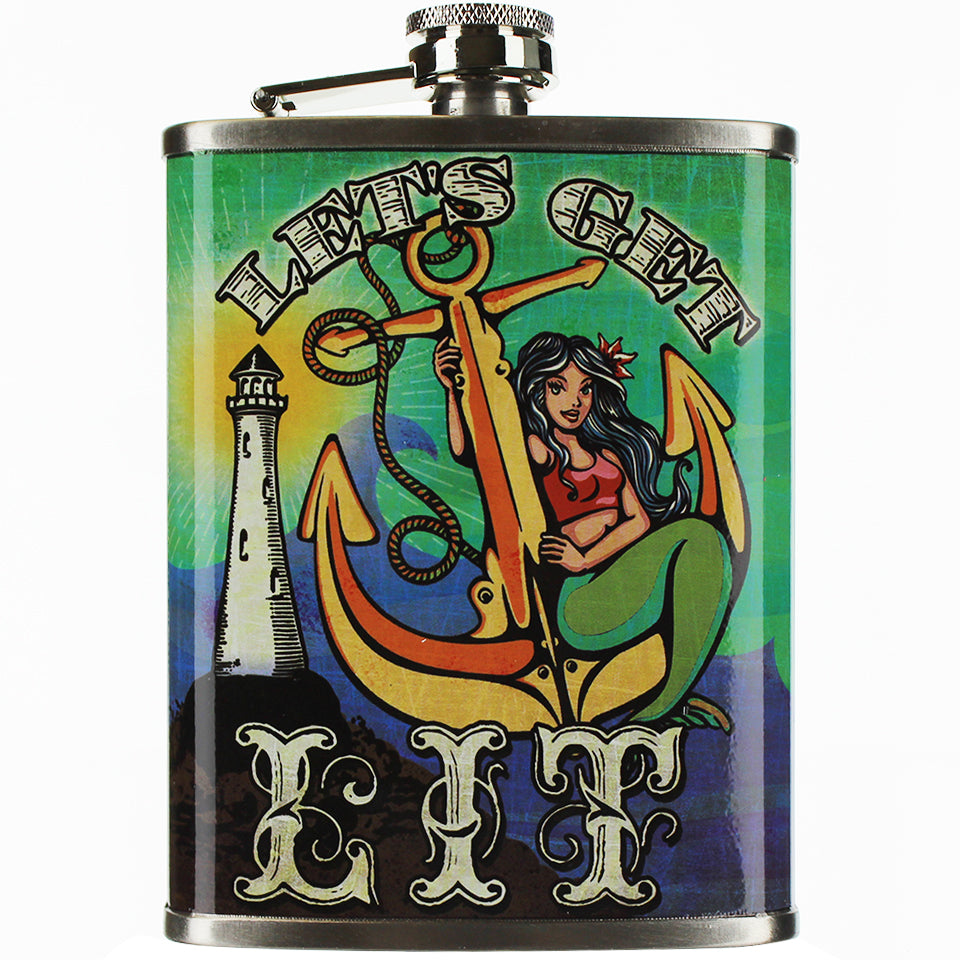 Let's Get Lit Mermaid Flask - 3.5" X 5.5"