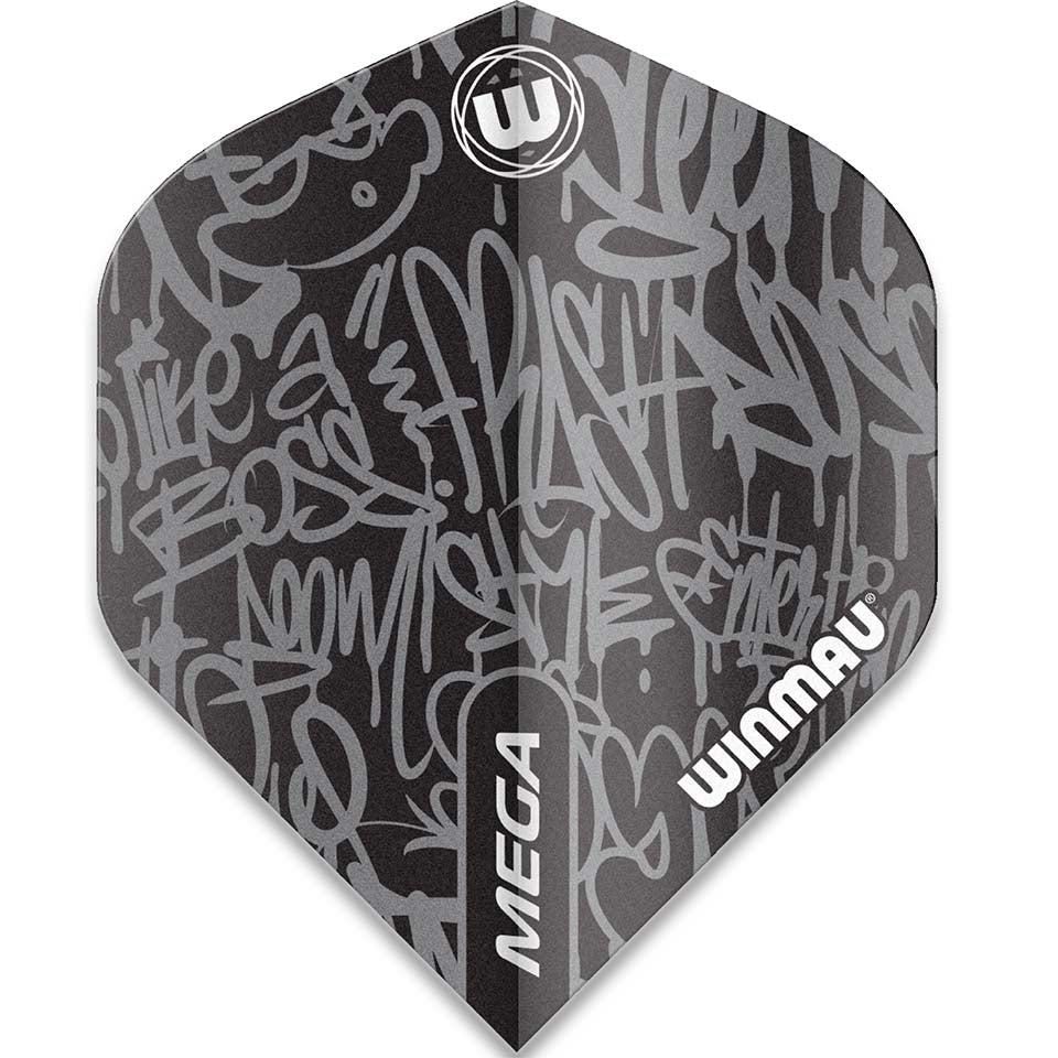 Winmau Mega Dart Flights - Standard Black