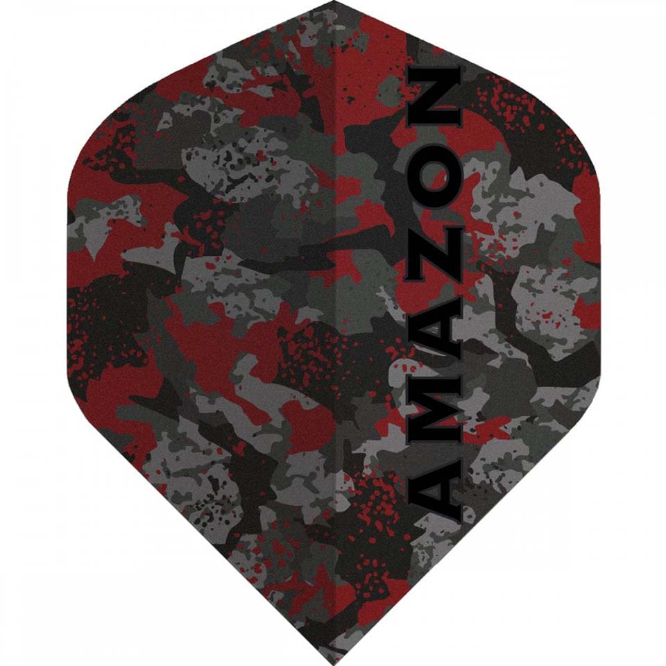 Amazon Camo Dart Flights - Standard Red & Black