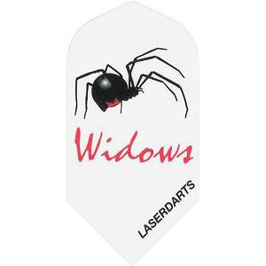 Laserdarts Dart Flights - Slim White Widows