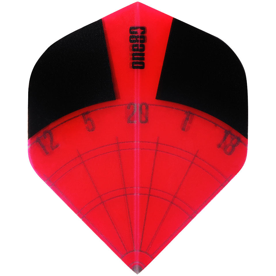 One80 Dart Flights - 100 Micron Standard Dartboard Black And Red