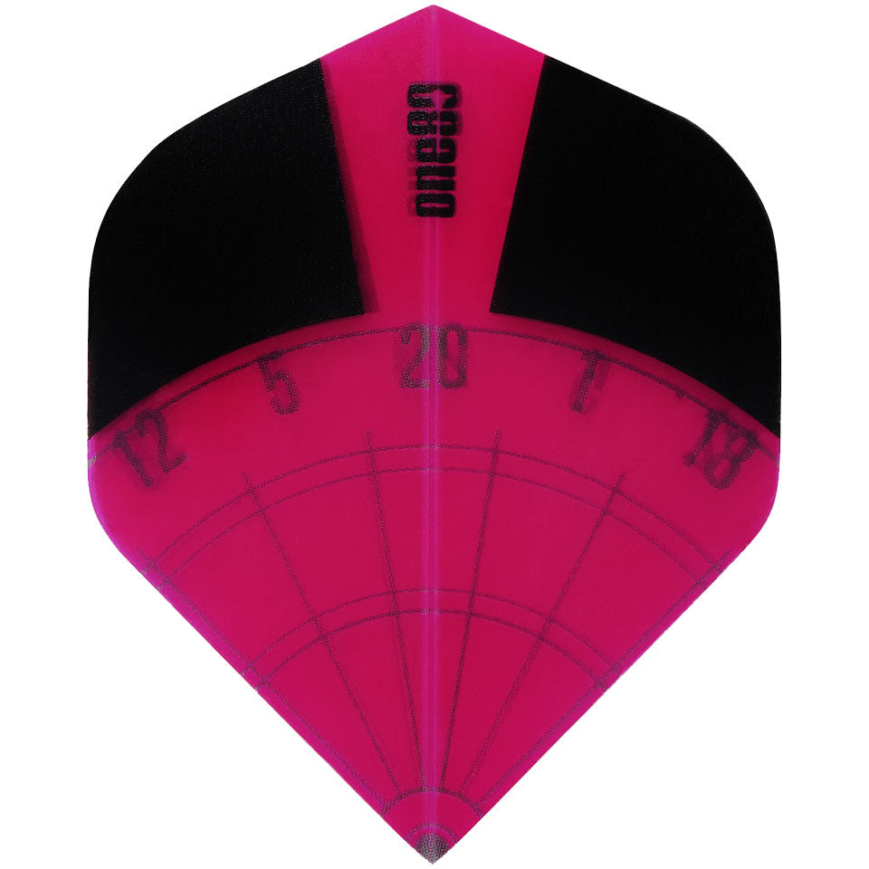 One80 Dart Flights - 100 Micron Standard Dartboard Black And Pink