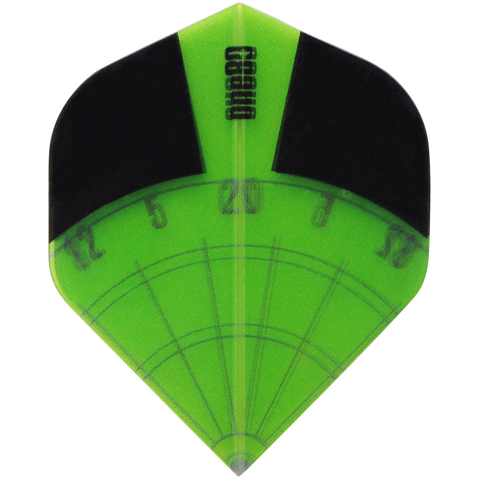 One80 Dart Flights - 100 Micron Standard Dartboard Black And Green