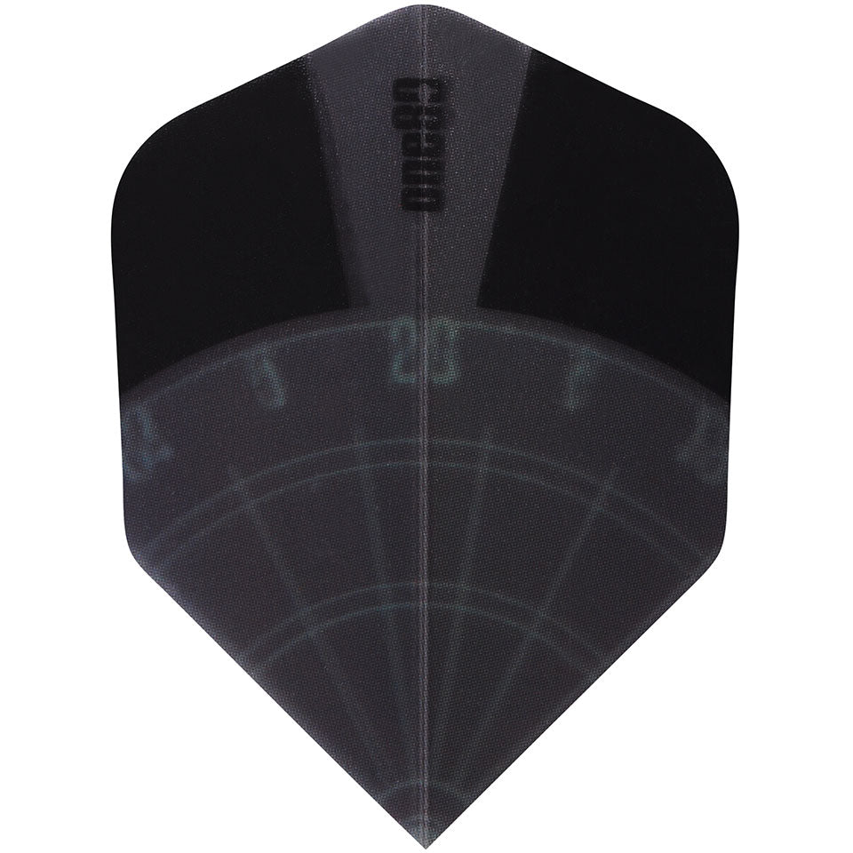 One80 Dart Flights - 100 Micron Shape Dartboard Black And Black