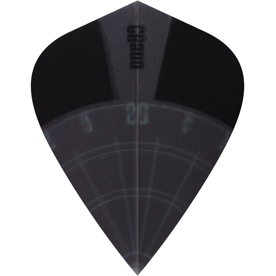 One80 Dart Flights - 100 Micron Kite Dartboard Black And Black