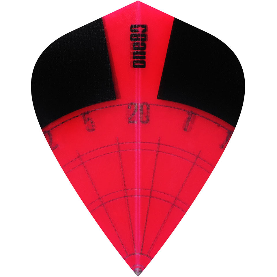 One80 Dart Flights - 100 Micron Kite Dartboard Red And Black