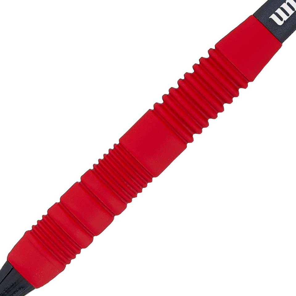 Unicorn Core Plus Rubberised Brass Soft Tip Darts - 16gm Red