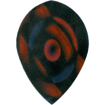 Metallic Dart Flights - 75 Micron Pear Black With Rose Design