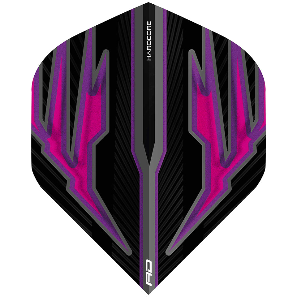 Red Dragon Hardcore Radical Dart Flights - Standard Purple on Black