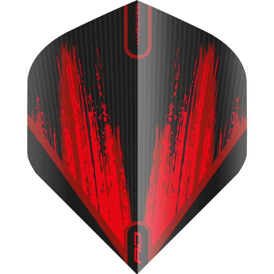 Red Dragon Hardcore Radical Dart Flights - Standard Red Contrails on Black