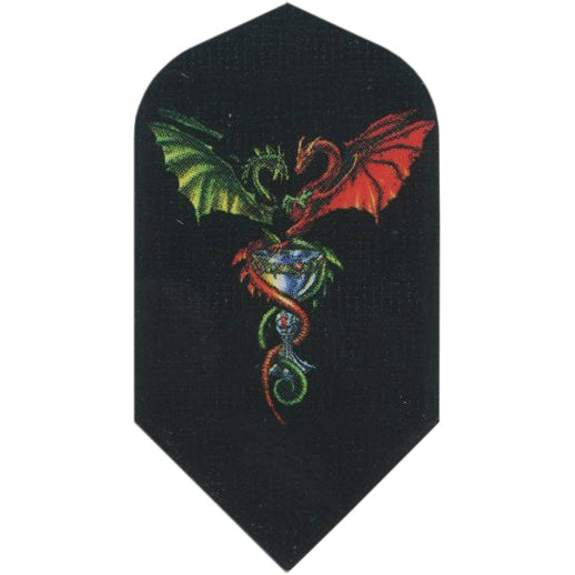 Alchemy Dart Flights - Slim Red & Green Winged Dragons