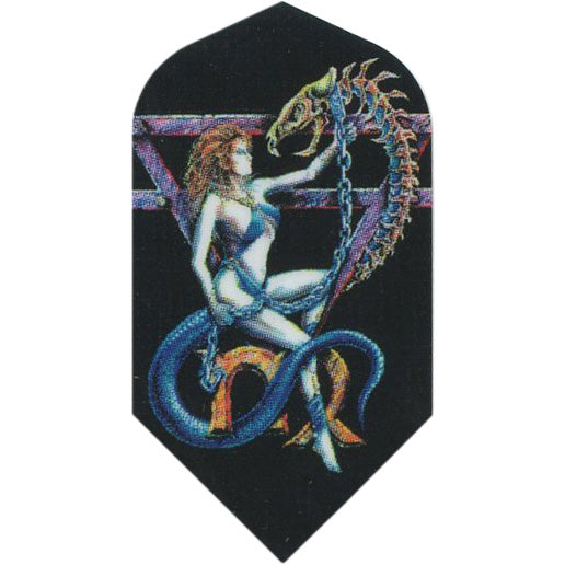 Adult Dart Flights - Slim Alchemy Lady Blue Serpent