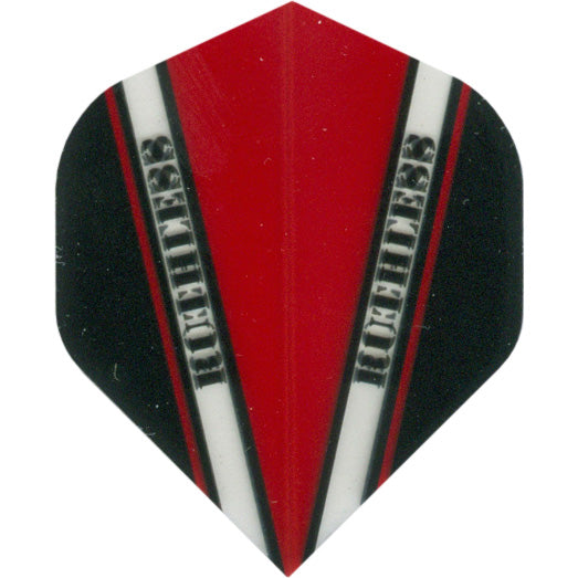 Ruthless Dart Flights - 100 Micron Standard V Pattern Red Black And Clear
