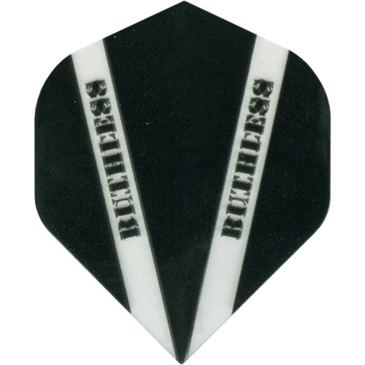 Ruthless Dart Flights - 100 Micron Standard V Pattern Black And Clear