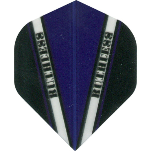 Ruthless Dart Flights - 100 Micron Standard V Pattern Dk Blue Black And Clear