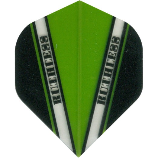 Ruthless Dart Flights - 100 Micron Standard V Pattern Green Black And Clear