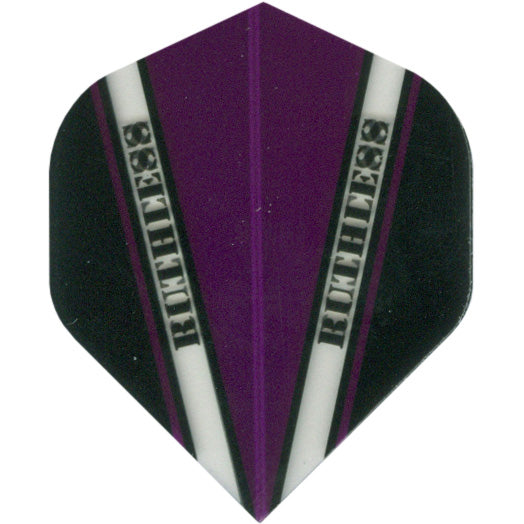 Ruthless Dart Flights - 100 Micron Standard V Pattern Purple Black And Clear