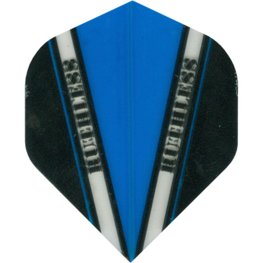 Ruthless Dart Flights - 100 Micron Standard V Pattern Lt Blue Black And Clear