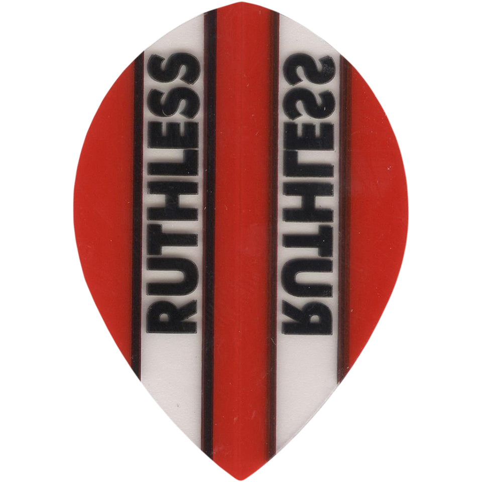 Ruthless Dart Flights - 100 Micron Pear Red And Clear