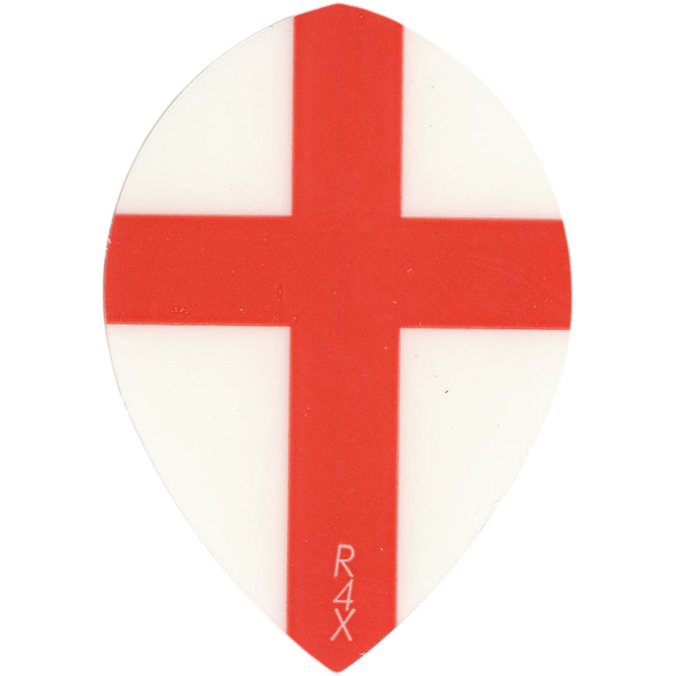 R4x Dart Flights - 100 Micron Pear White With Red Cross
