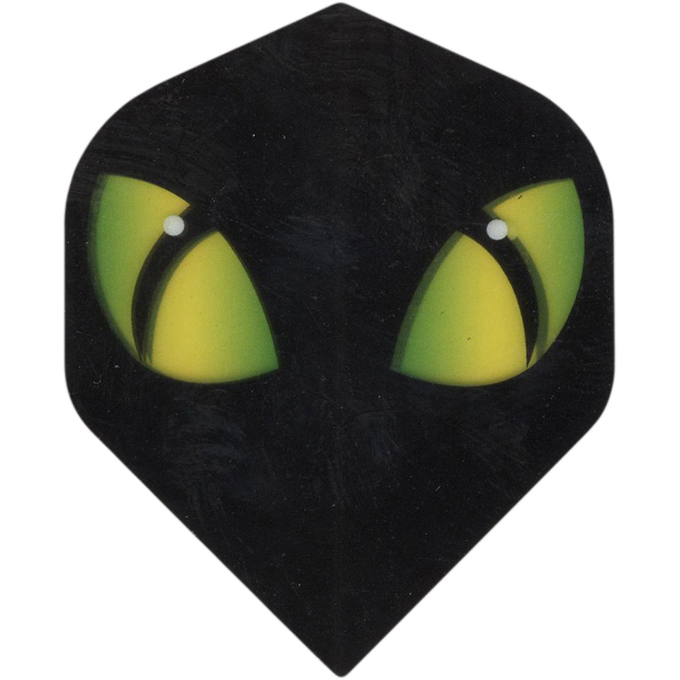 Ruthless Dart Flights - 100 Micron Standard Black With Green Eyes