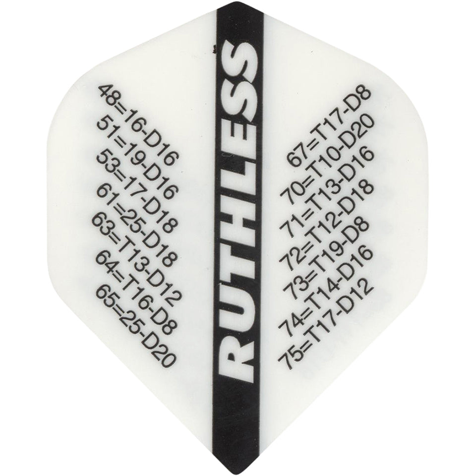 Ruthless Dart Flights - 100 Micron Standard White Out Chart