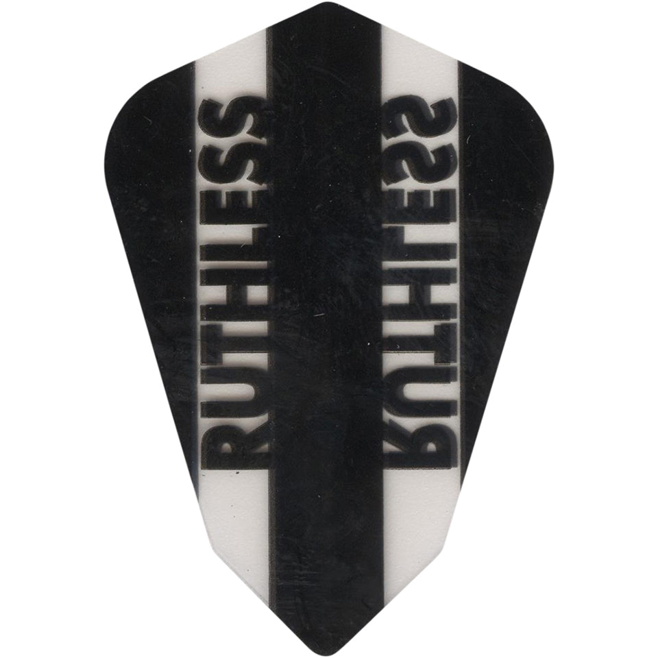 Ruthless Dart Flights - 100 Micron Fantail Black And Clear