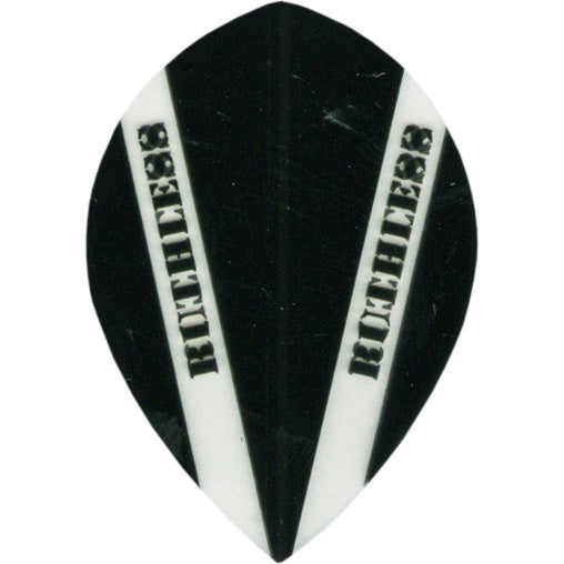 Ruthless Dart Flights - 100 Micron Pear V Pattern Black And Clear