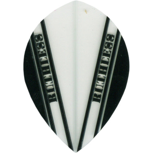 Ruthless Dart Flights - 100 Micron Pear V Pattern Clear And Black