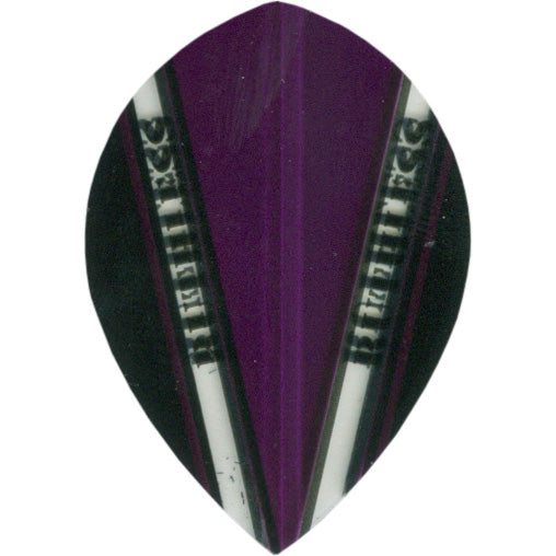 Ruthless Dart Flights - 100 Micron Pear V Pattern Purple Black And Clear