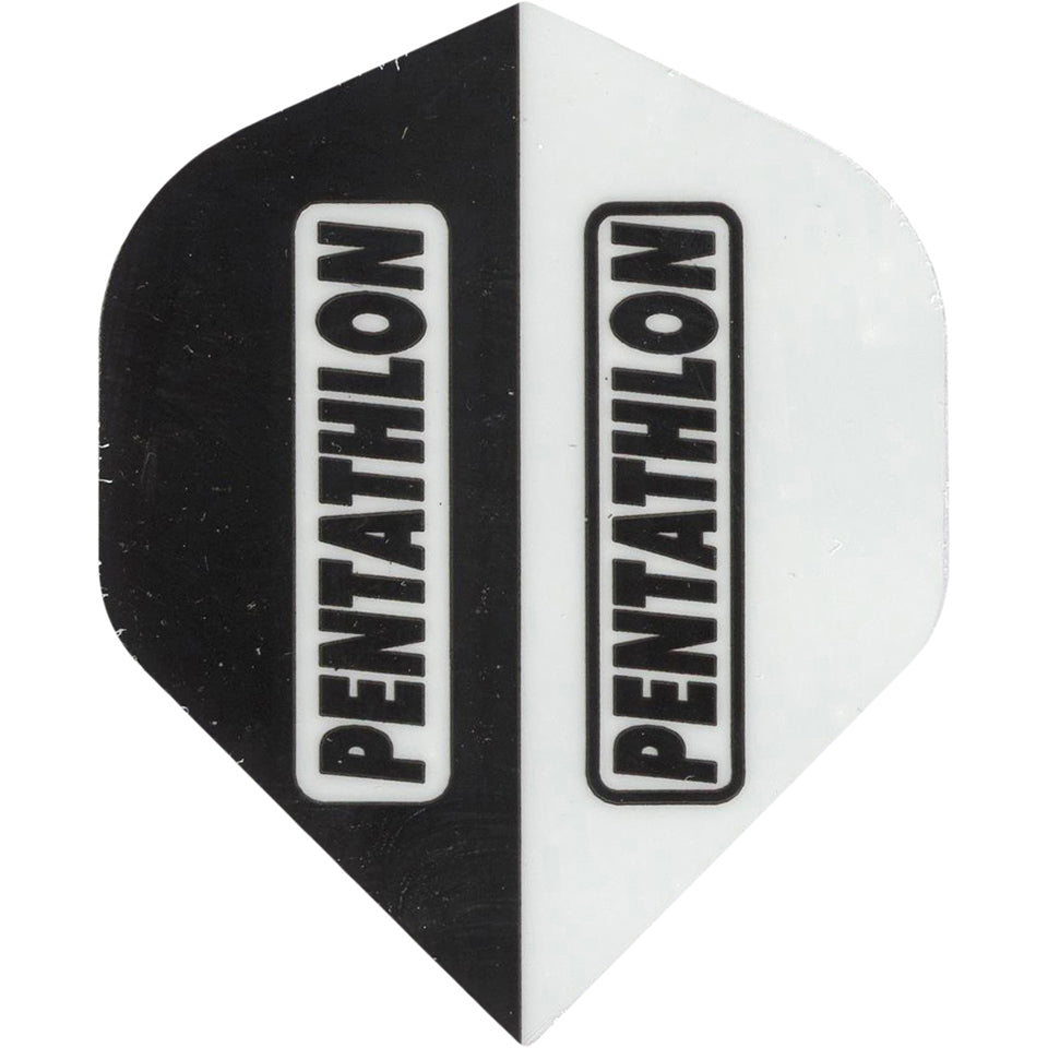 Pentathlon Dart Flights - 100 Micron Standard Black And White