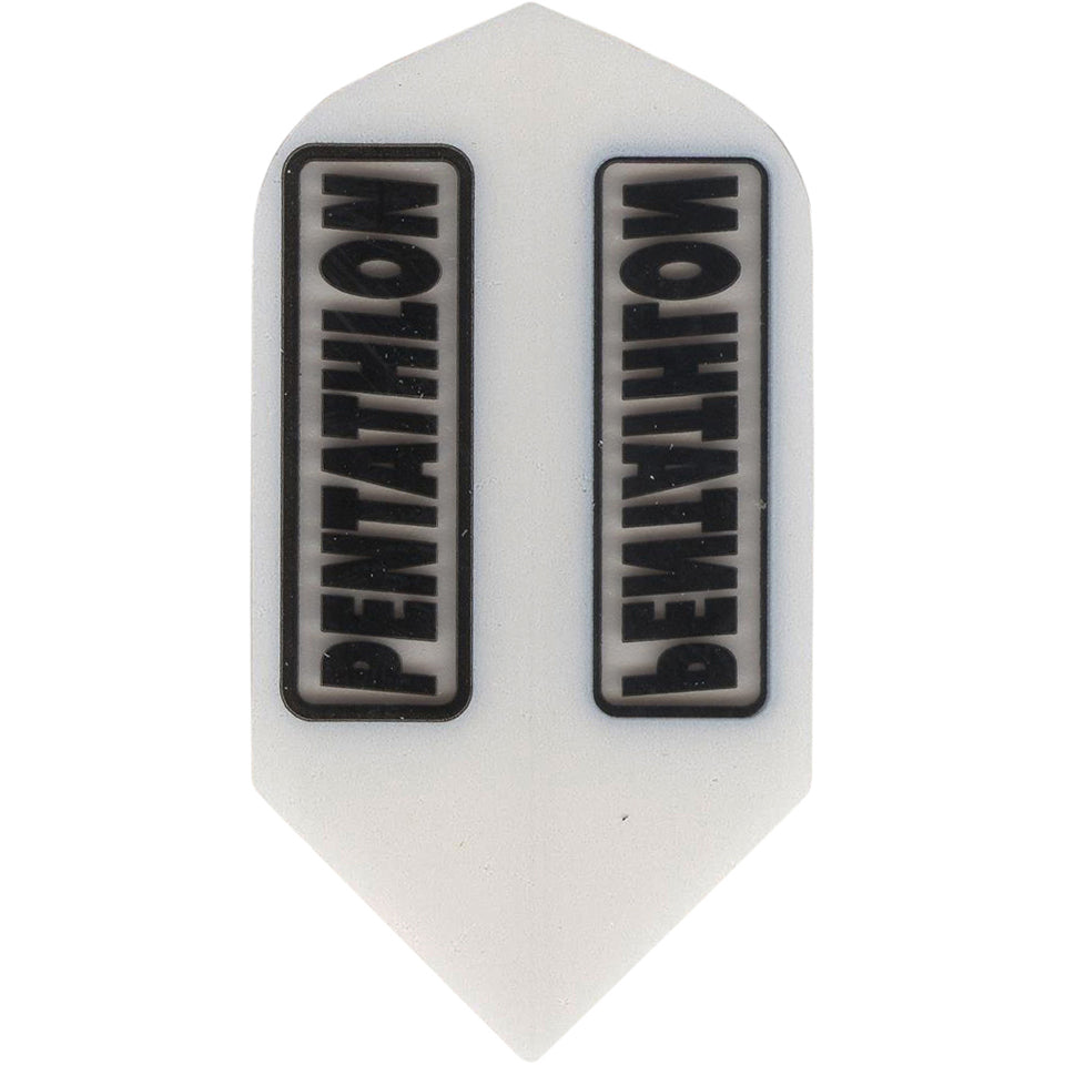 Pentathlon Dart Flights - 100 Micron Slim White With Clear