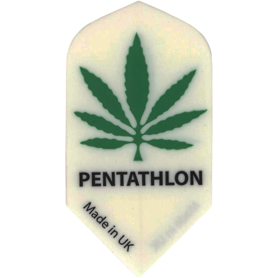 Pentathlon Adult Dart Flights - Slim White Green Leaf