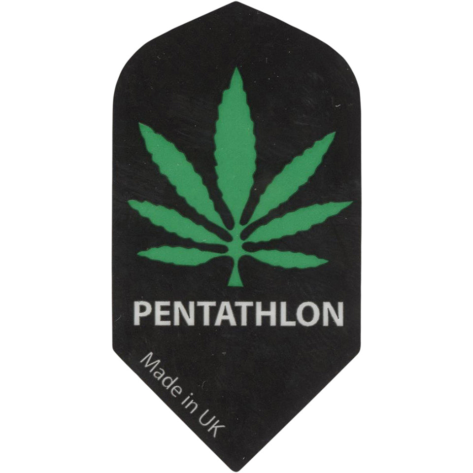 Pentathlon Adult Dart Flights - Slim Black Green Leaf