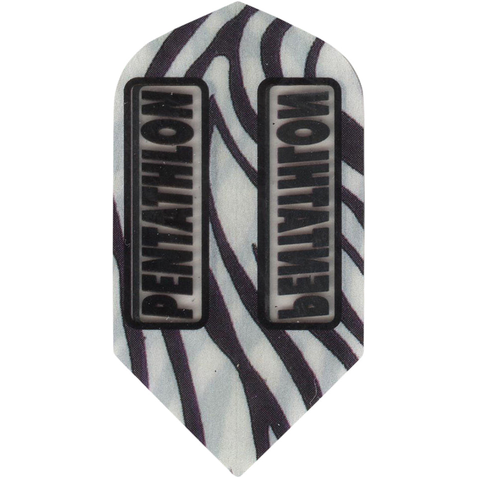 Pentathlon Dart Flights - 100 Micron Slim With Zebra