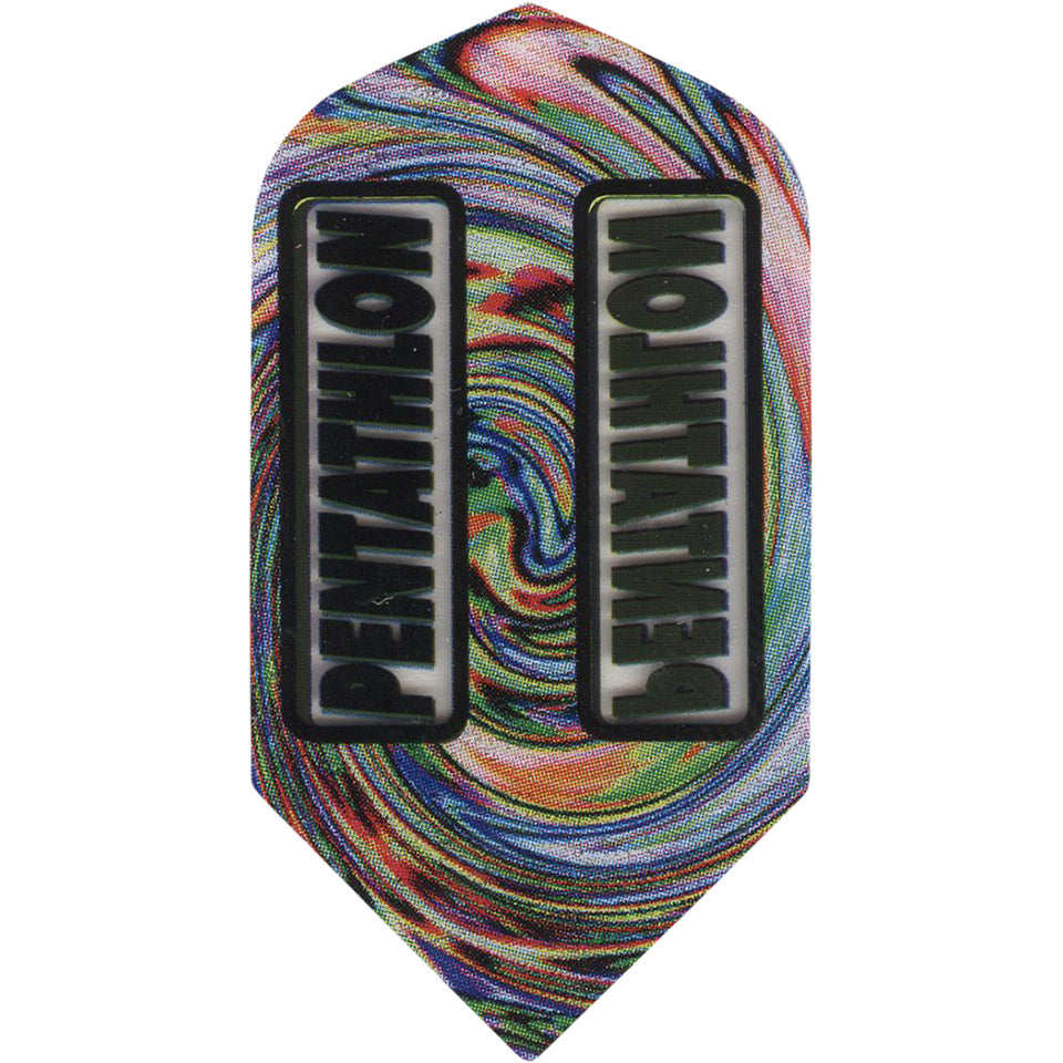 Pentathlon Dart Flights - 100 Micron Slim With Multicolor Swirl