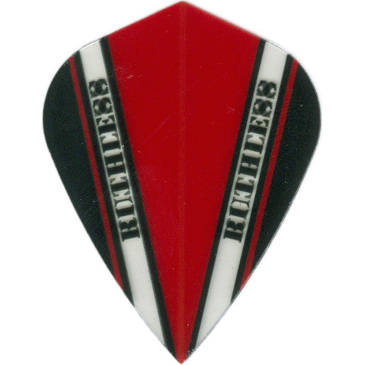 Ruthless Dart Flights - 100 Micron Kite V Pattern Red Black And Clear