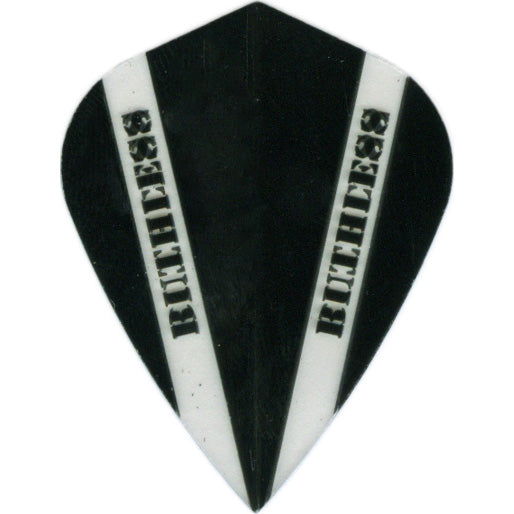 Ruthless Dart Flights - 100 Micron Kite V Pattern Black And Clear