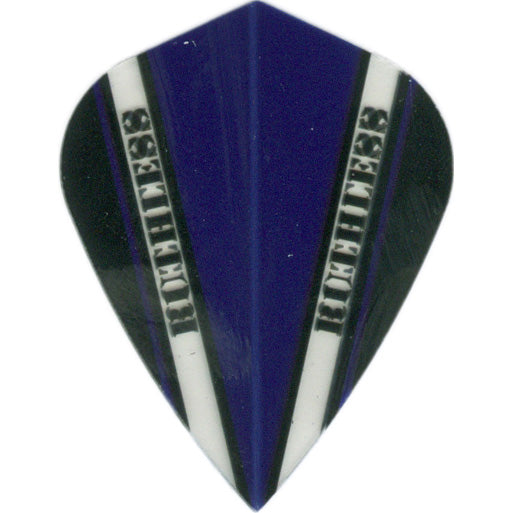 Ruthless Dart Flights - 100 Micron Kite V Pattern Dk Blue Black And Clear
