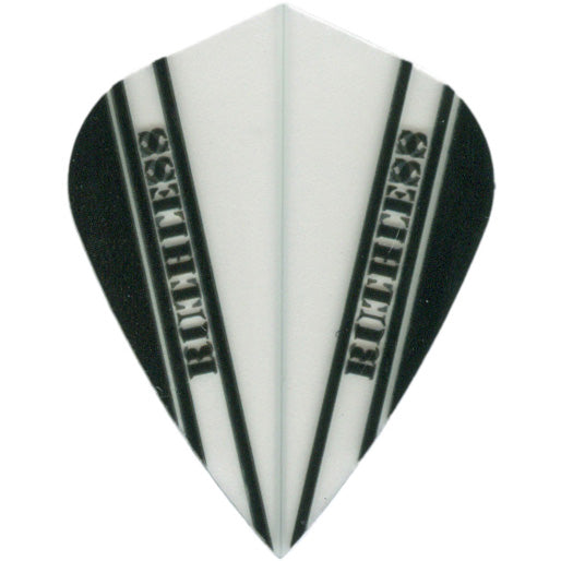 Ruthless Dart Flights - 100 Micron Kite V Pattern Clear And Black