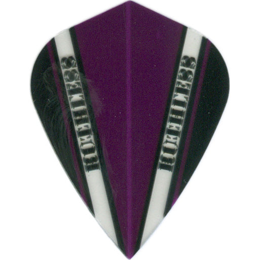 Ruthless Dart Flights - 100 Micron Kite V Pattern Purple Black And Clear